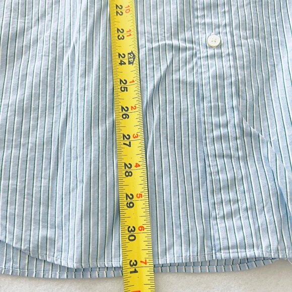J. Crew Haberdashery Men's Blue/Green Striped Button-Down Shirt Size XL 17-17.5 - Picture 10 of 10